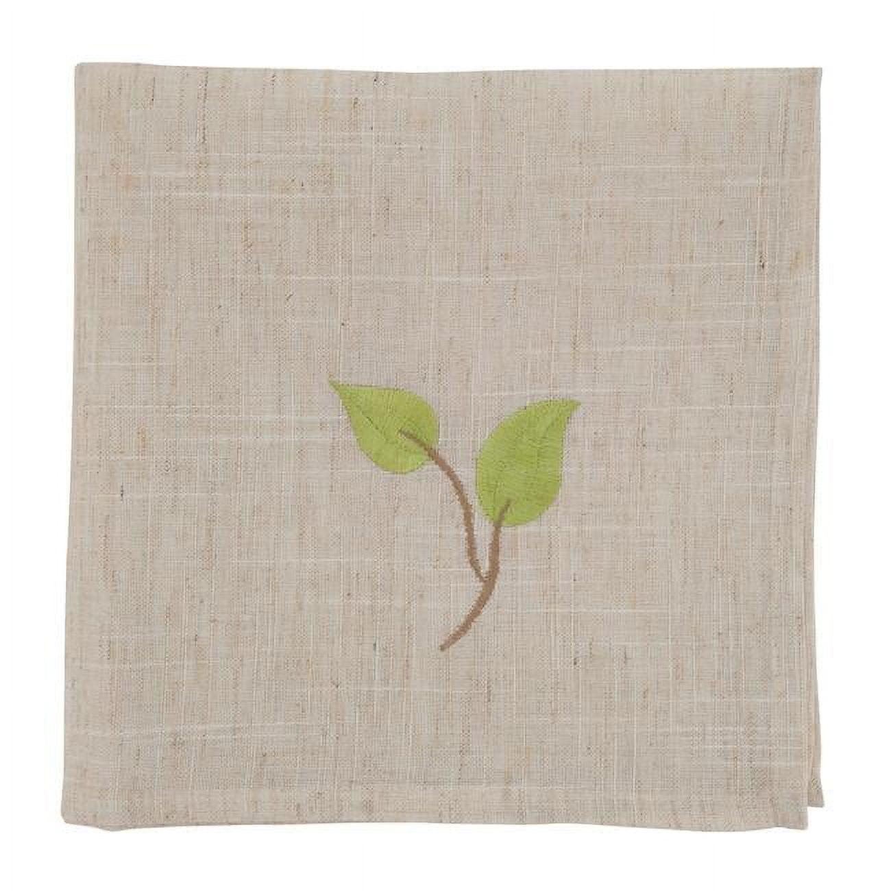 Saro Lifestyle Embroidered Vine Napkin, 20" Square, Natural (Set of 4)