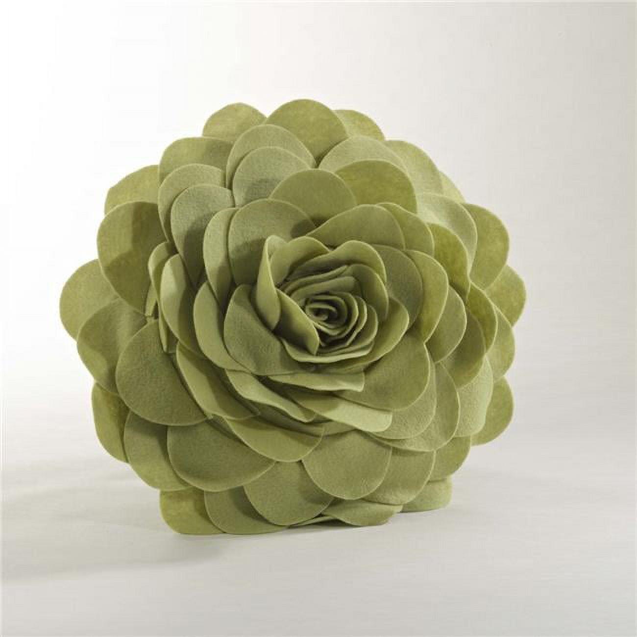 Flower Appliqued Felt Throw Pillow