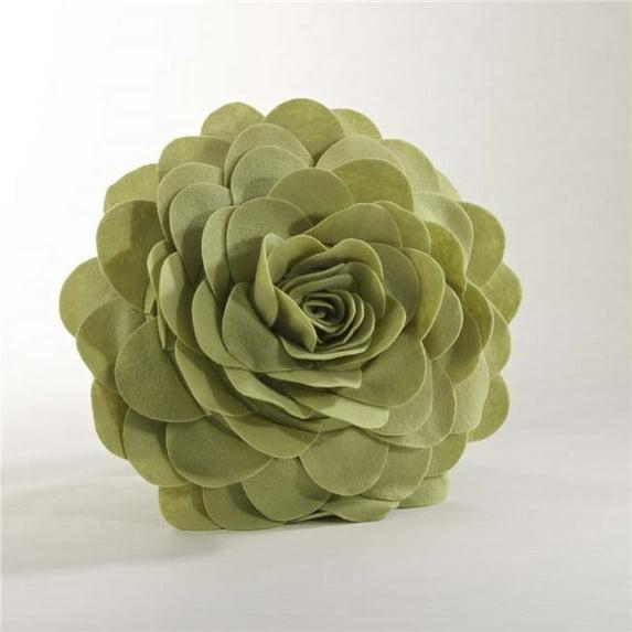 Flower Appliqued Felt Throw Pillow