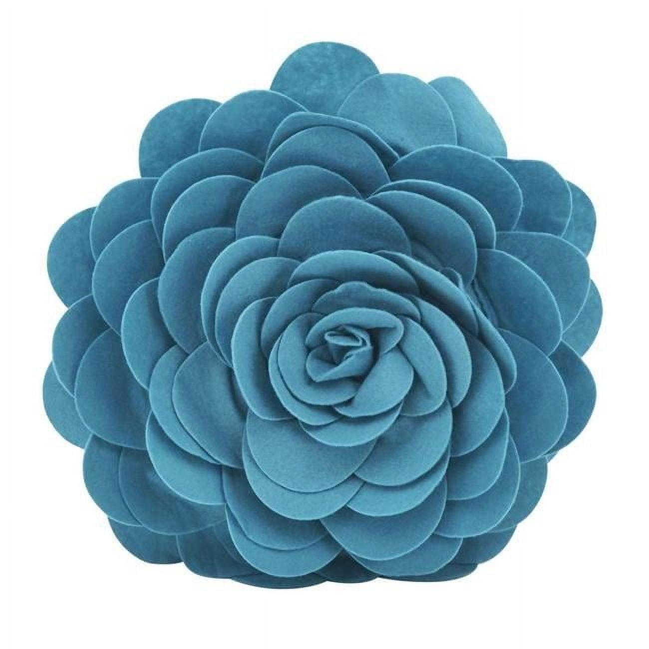 Flower Appliqued Felt Throw Pillow