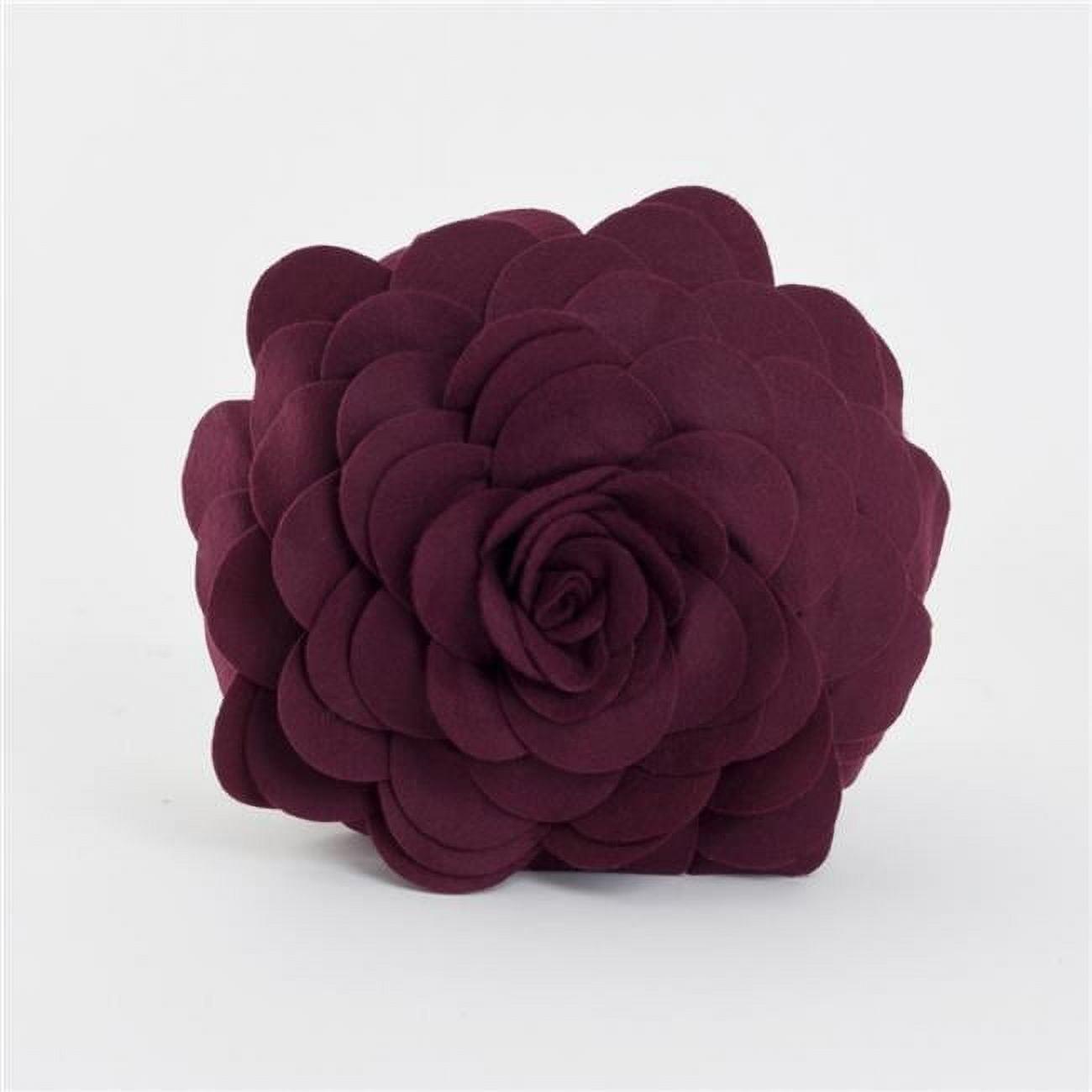 Flower Appliqued Felt Throw Pillow
