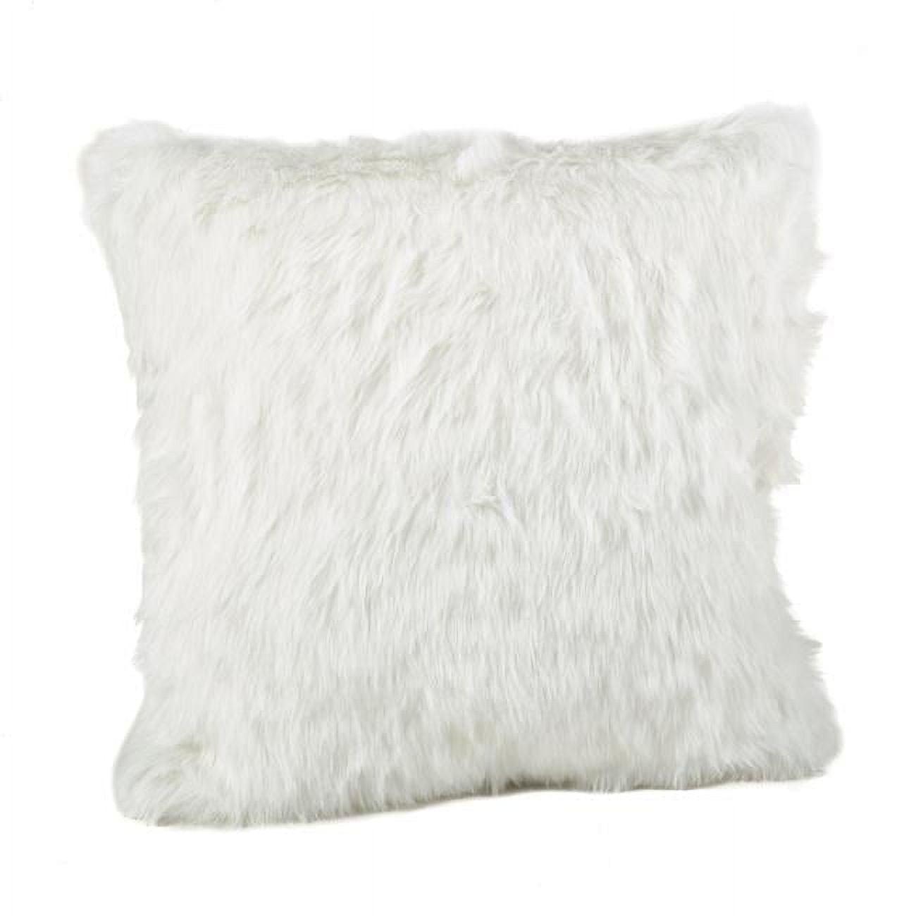 20"x20" Oversize Down Filled Faux Fur Square Throw Pillow White - Saro Lifestyle