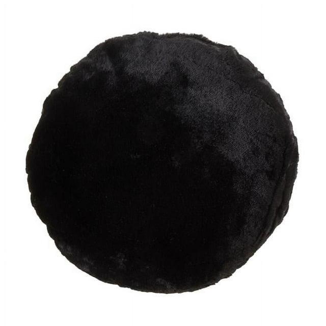 Saro Faux Rabbit Fur Collection Reversible Throw Pillow