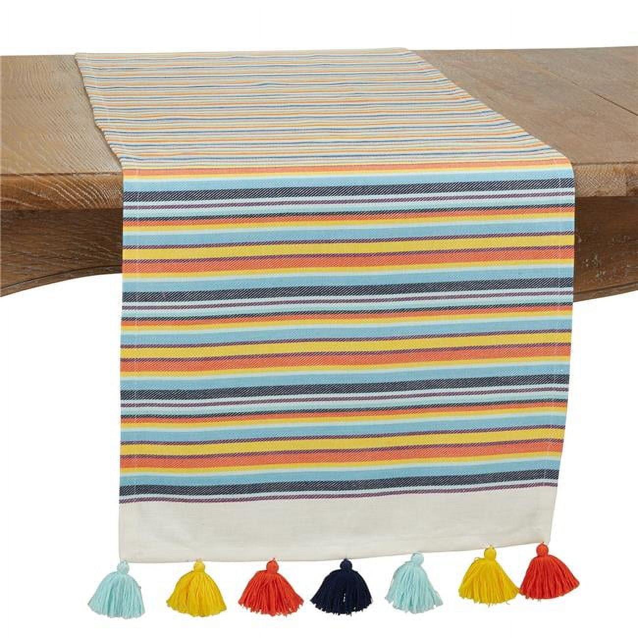 Saro Lifestyle Color Splash Table Runner, 16"x72", Multicolored