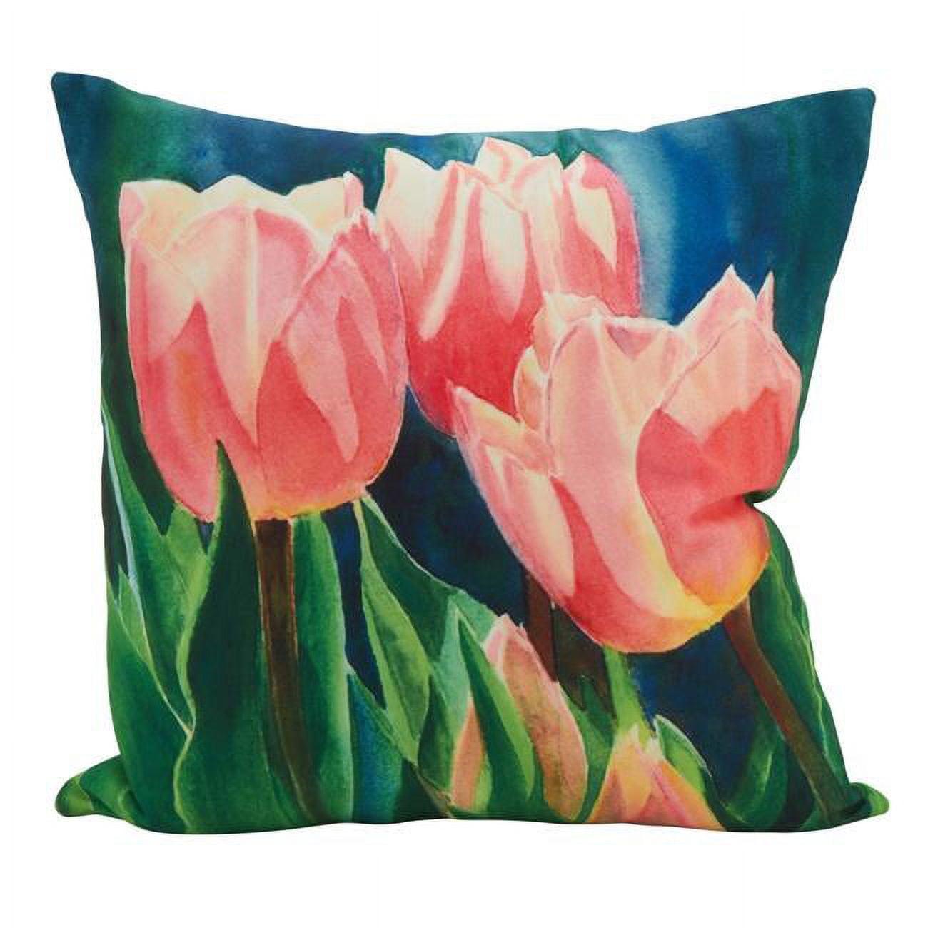 Tropical Flamingo and Green Leaves Poly Filled Throw Pillow