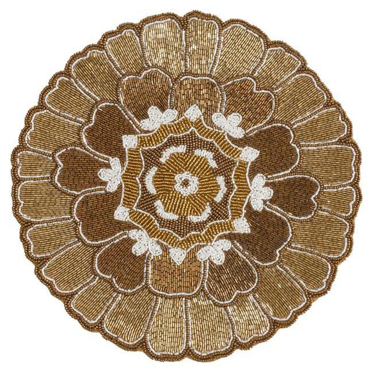 Saro Lifestyle Saro Lifestyle Round Table Mats With Floral Design (Set of 4)