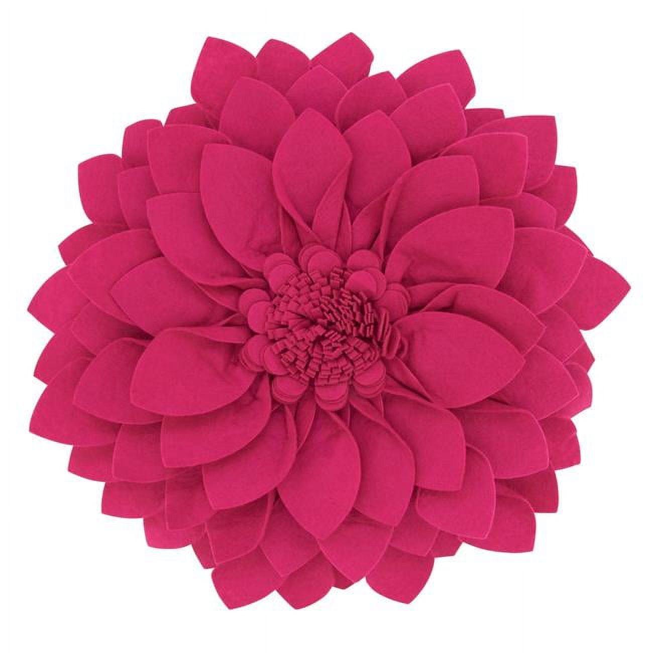 Fuchsia Felt Flower Shaped Throw Pillow 16" x 16"