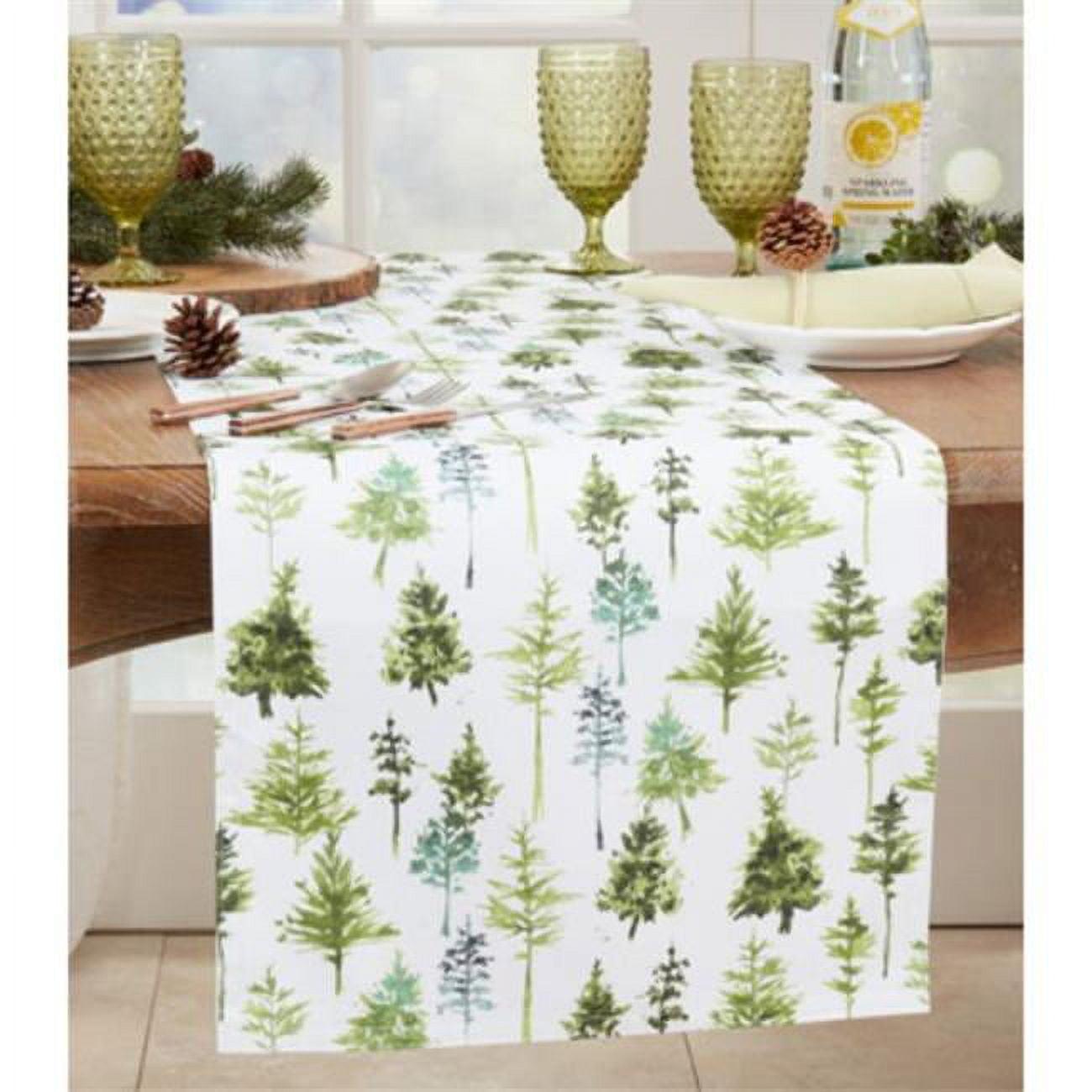 Saro Lifestyle Dining Table Runner With Forest Trees Design