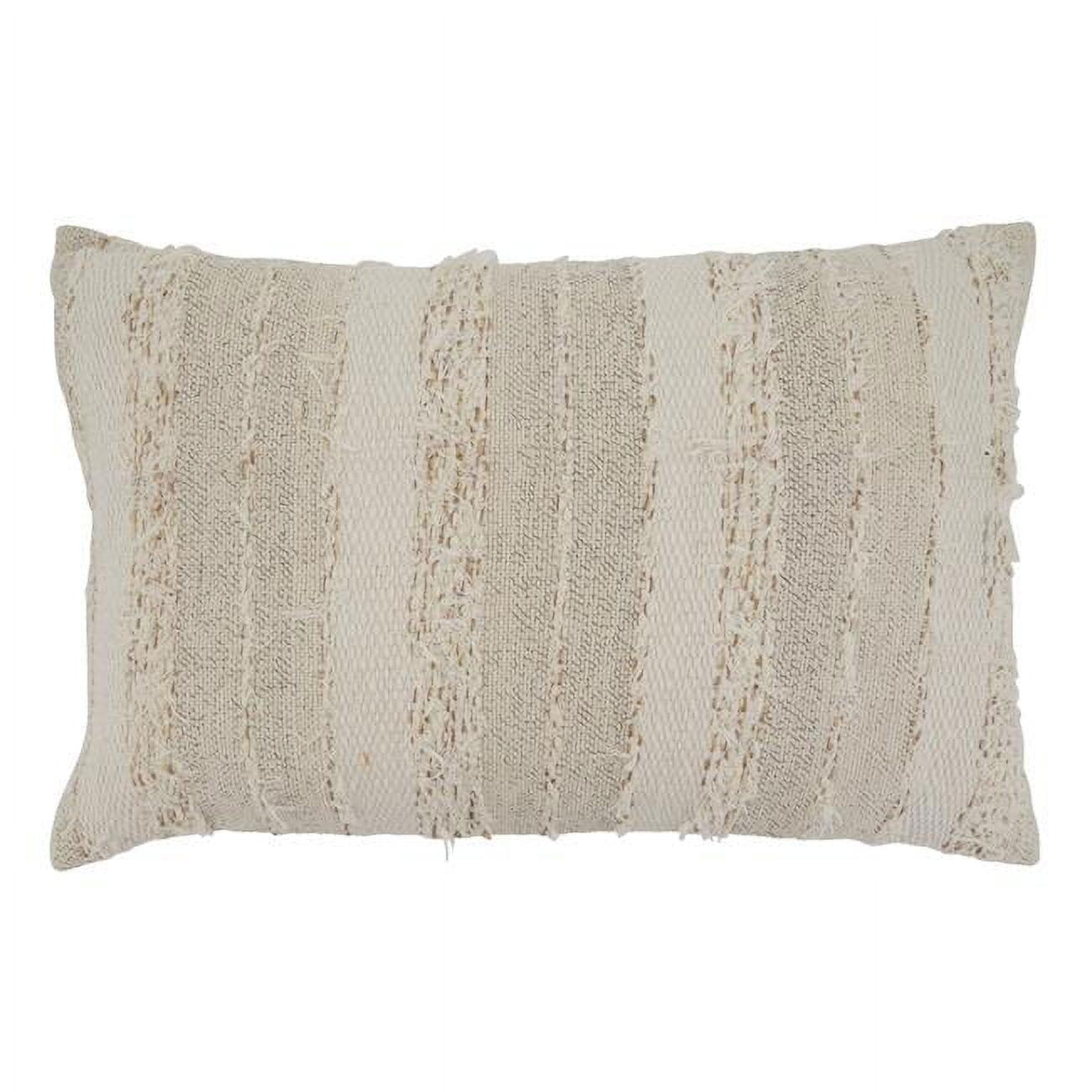 Fringe Stripe Light Beige Cotton Decorative Pillow Cover