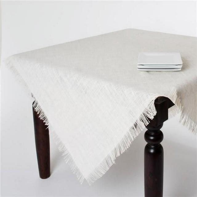 Saro Lifestyle Fringed Burlap Design Tablecloth
