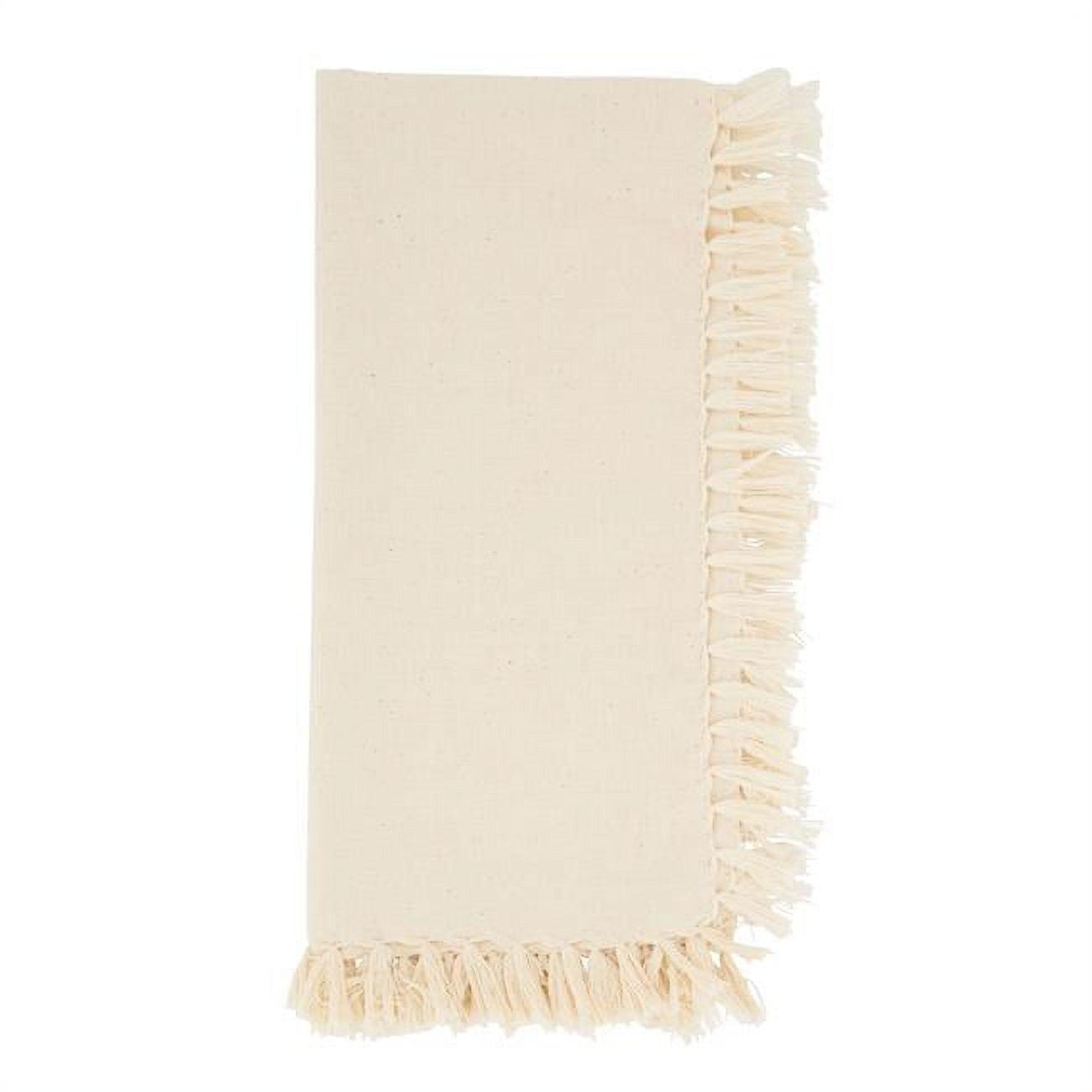 Saro Lifestyle Fringed Design Table Napkin (Set of 4)