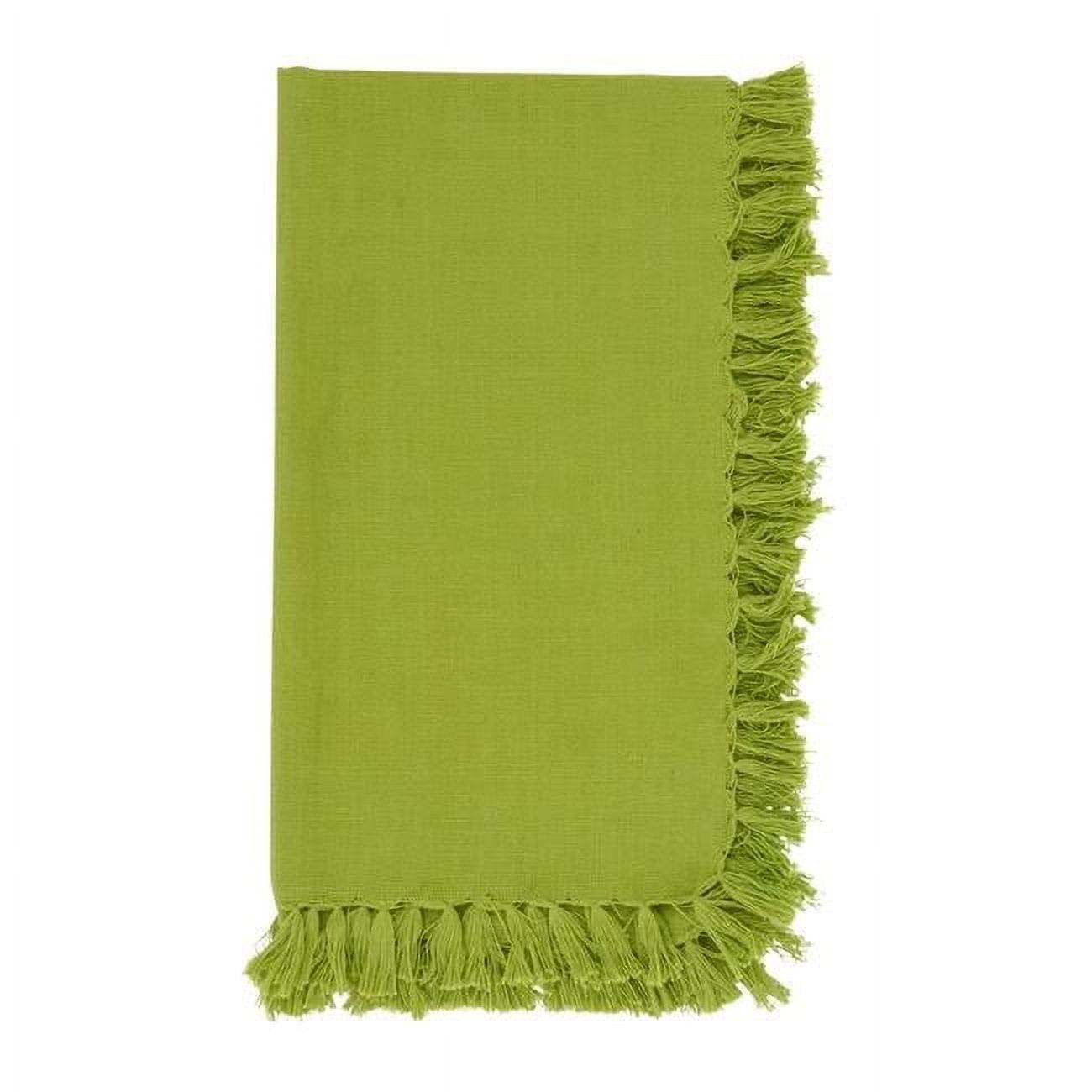 Saro Lifestyle Fringed Design Napkin, 20" Square (Set of 4), Kiwi, 20" x 20"