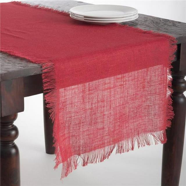 Saro Lifestyle Fringed Jute Runner, 20"x70", Red