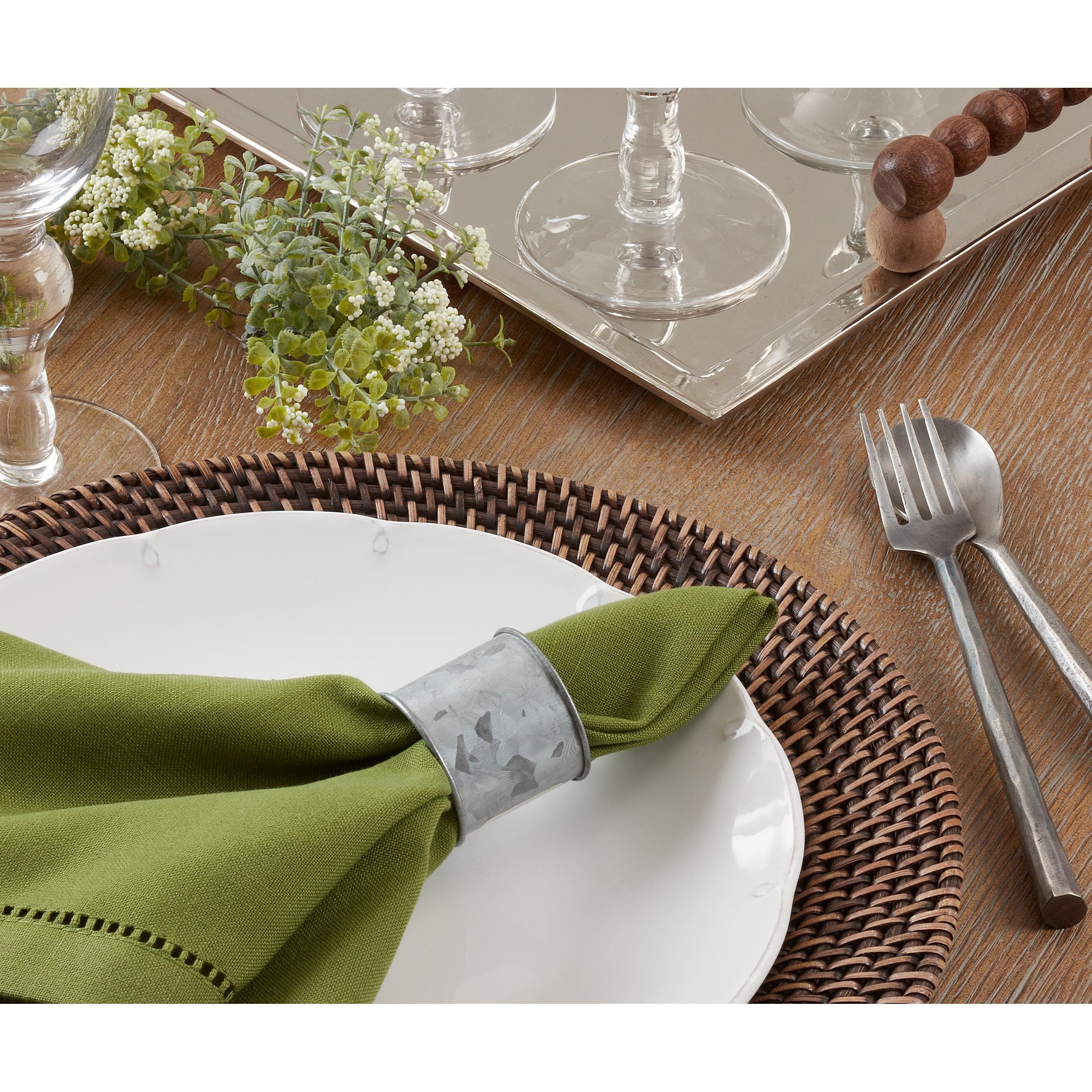 Saro Lifestyle Silver Galvanized Design Industrial Style Metal Napkin Ring Set of 4