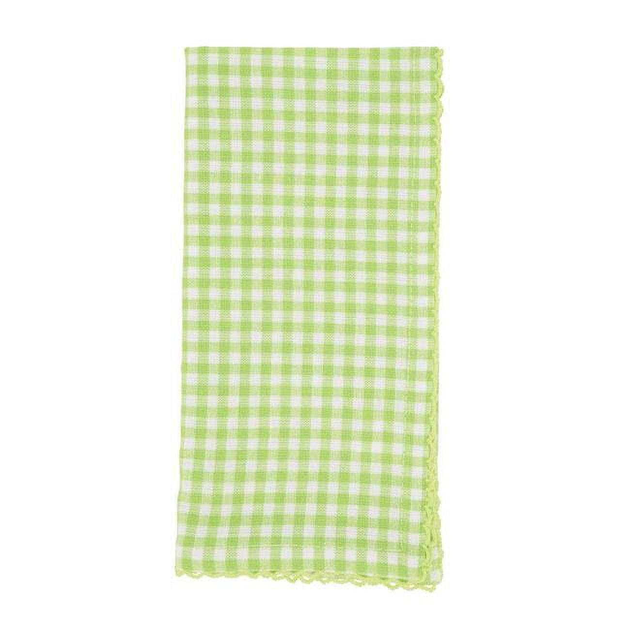 Saro Lifestyle Table Napkins With Gingham Design, Green, (Set of 4 pcs)