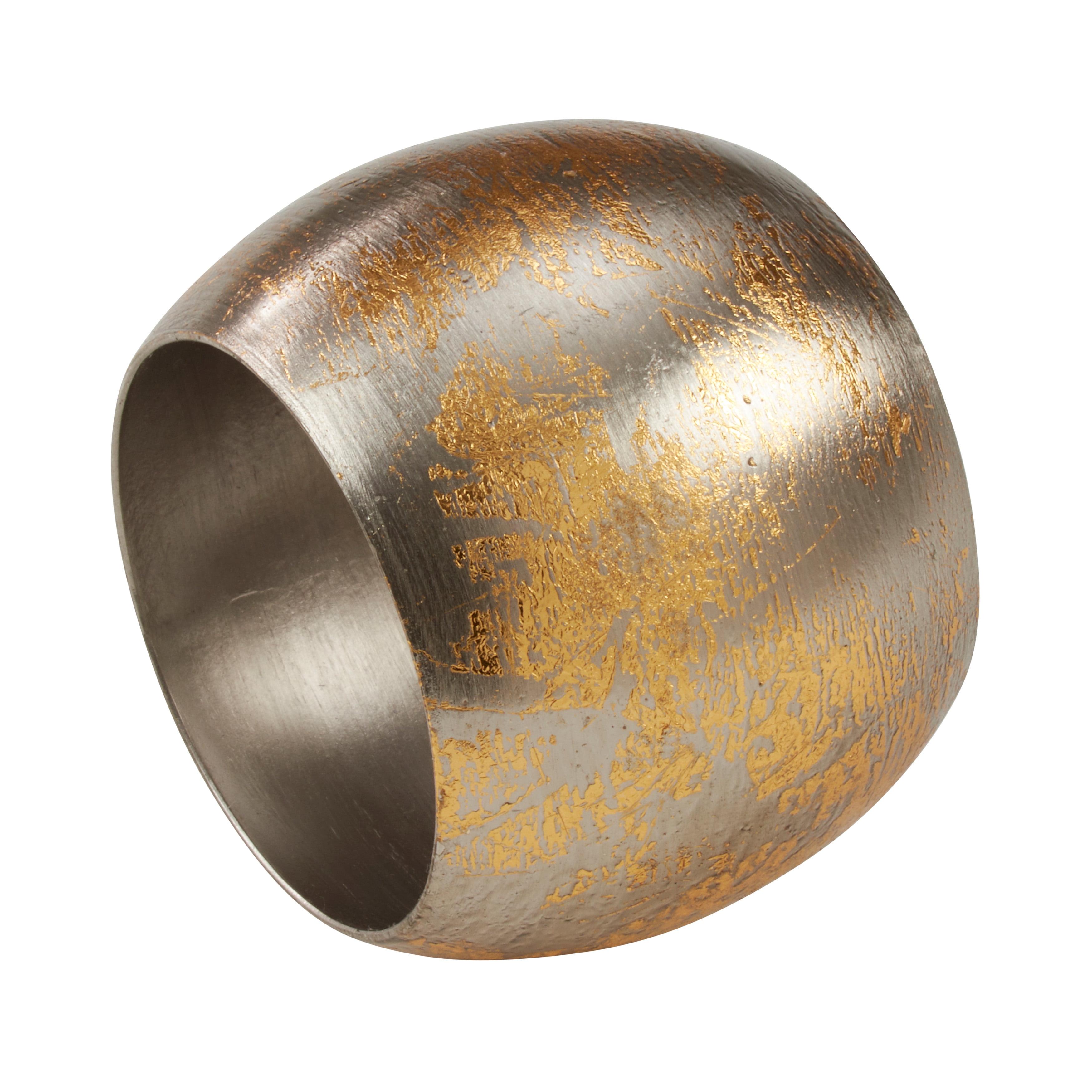 Saro Lifestyle Gold Texture Napkin Ring, Gold (Set of 4)