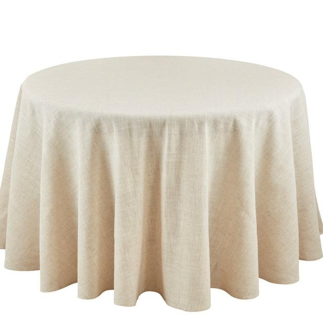 Saro Lifestyle Natural Toscana Tablecloth, Natural, 96" Round