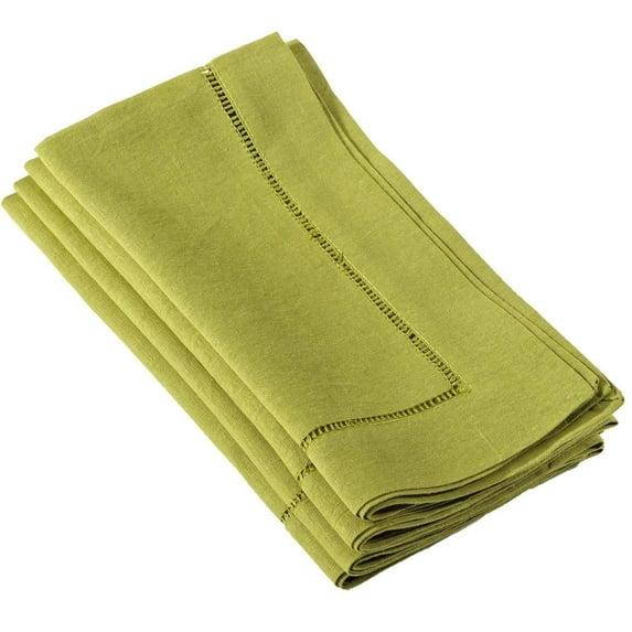 Saro Lifestyle Hemstitched Dinner Napkin (Set of 4), 20"x20", Lime