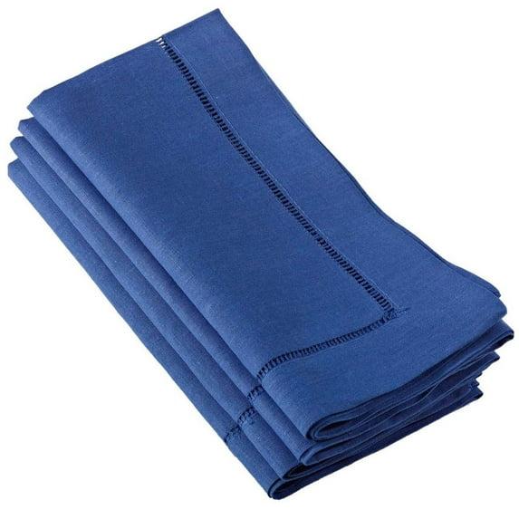 Saro Lifestyle Hemstitched Dinner Napkin (Set of 4), 20"x20", Cobalt Blue