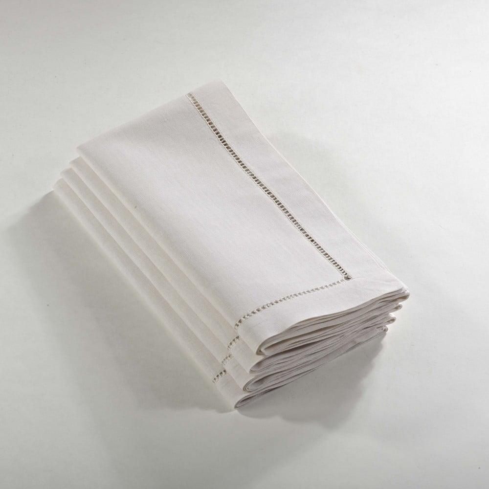 Saro Lifestyle Hemstitched Elegance Napkin  (set of 4), Ecru, 22" x 22"