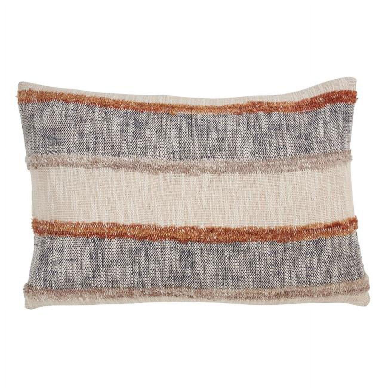 Saro Lifestyle Poly-Filled Horizontal Striped Design Throw Pillow