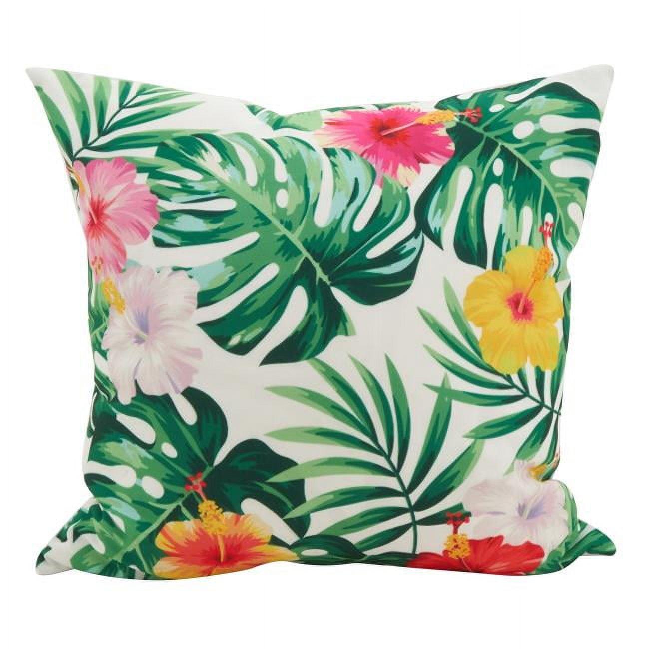 Saro Tahiti Collection Floral Throw Pillow