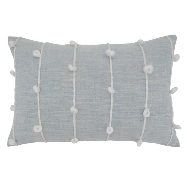 Saro Lifestyle Knotted Line Pillow - Poly Filled, 16"x24" Oblong, Light Blue