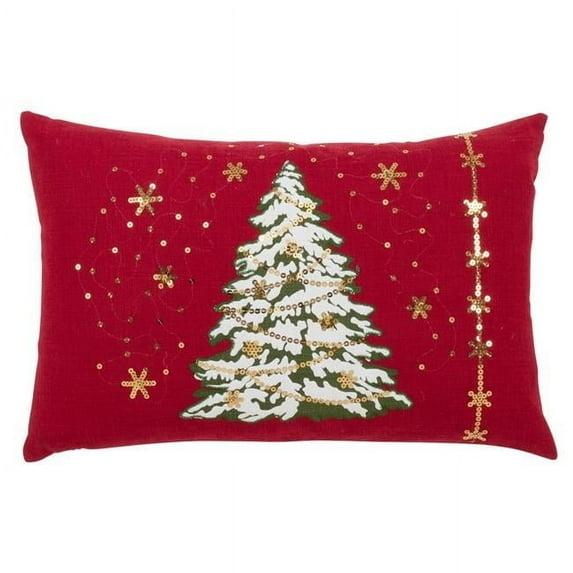 Saro O Tannenbaum Collection Sequined Throw Pillow