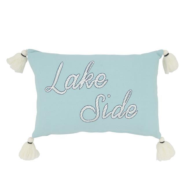 Saro Lifestyle Lake Side Serenity Poly Filled Throw Pillow, Blue, 12"x18"