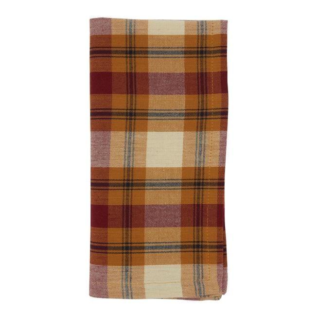 Saro Lifestyle Plaid Napkin, 20" Square, Rust (Set of 4)