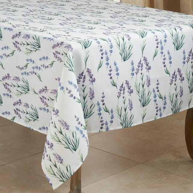 Saro Lifestyle Chic Tablecloth With Lavender Design, 65"x65", Multicolored