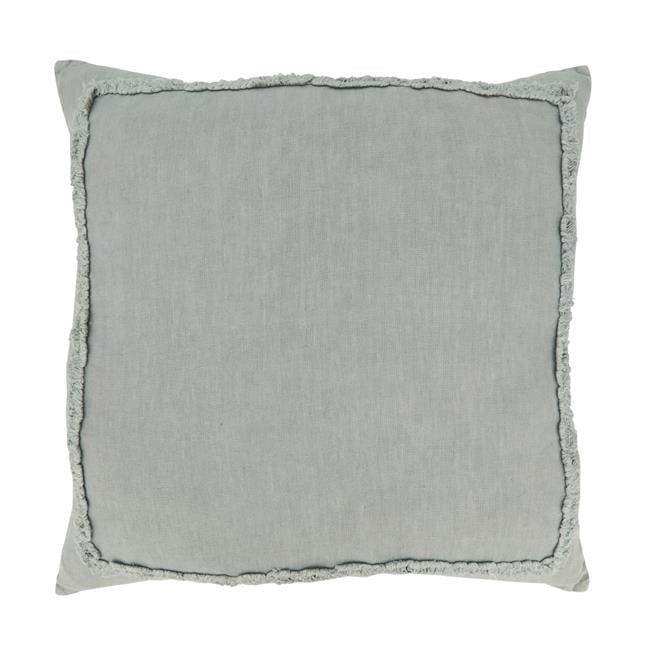 Saro Lifestyle Linen Ruffled Design Throw Pillow, Blue, 20"x20"