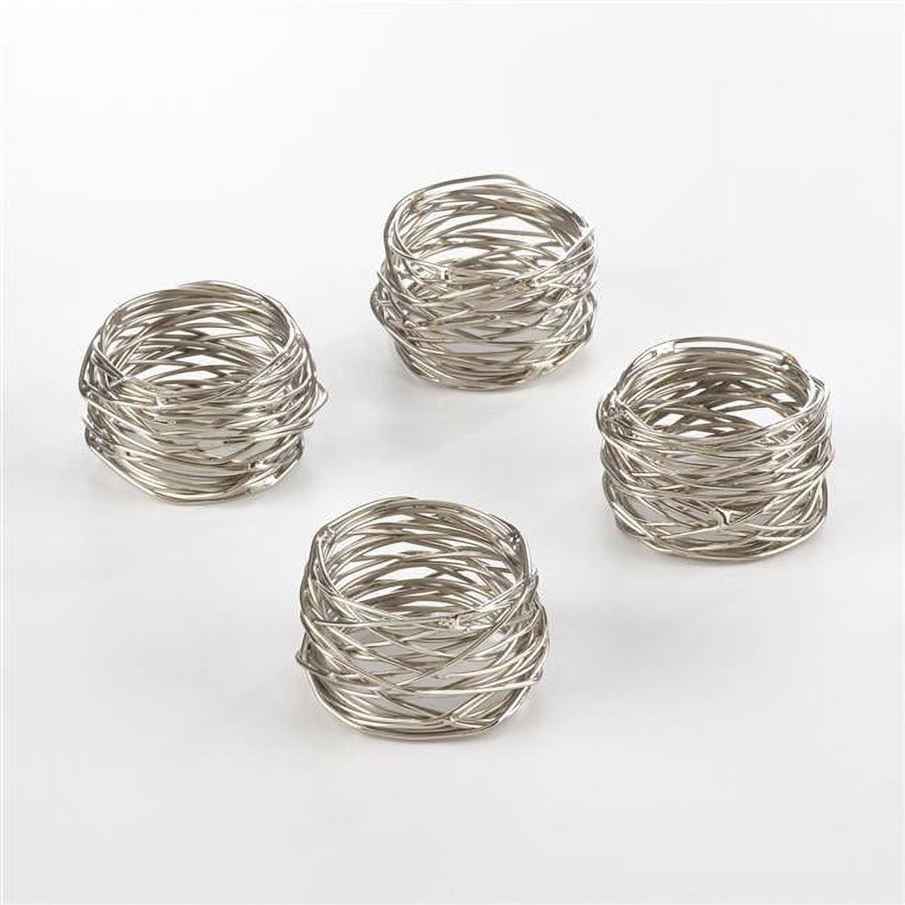 Saro Lifestyle Table Napkin Rings With Metal Twine Design (Set of 4)