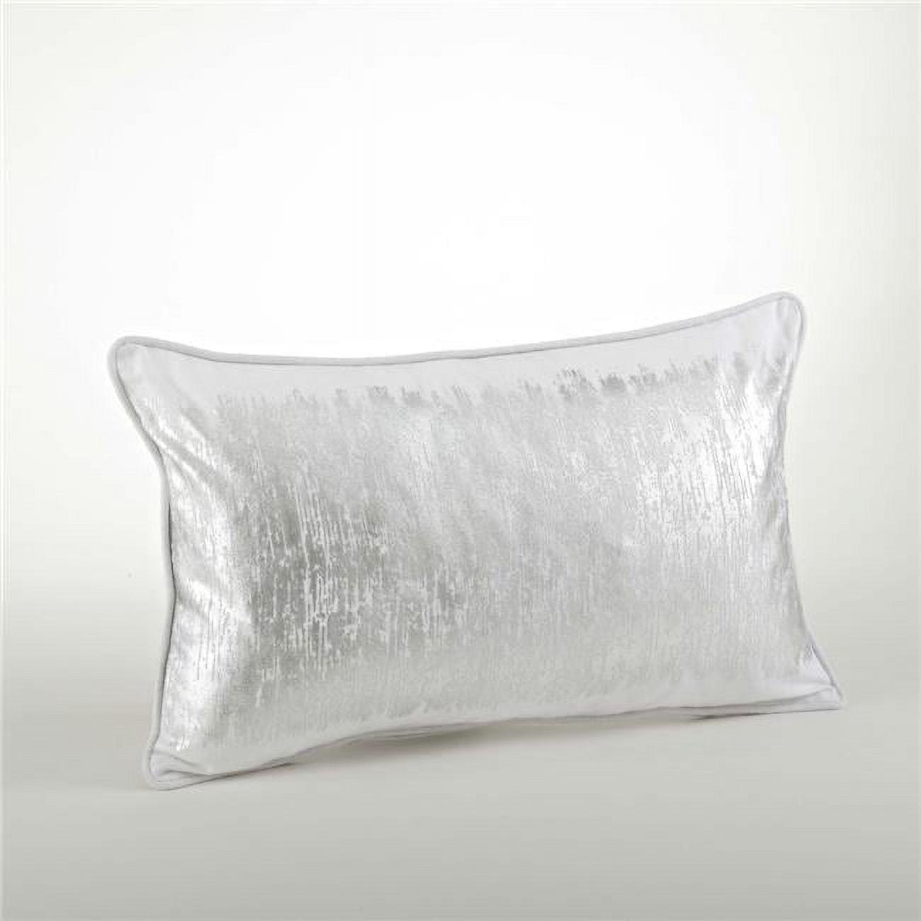 Oversize Down Filled Metallic Banded Design Throw Pillow - Saro Lifestyle