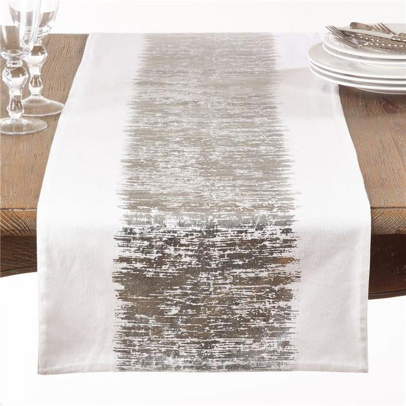 Saro Lifestyle Metallic Banded Design Table Runner