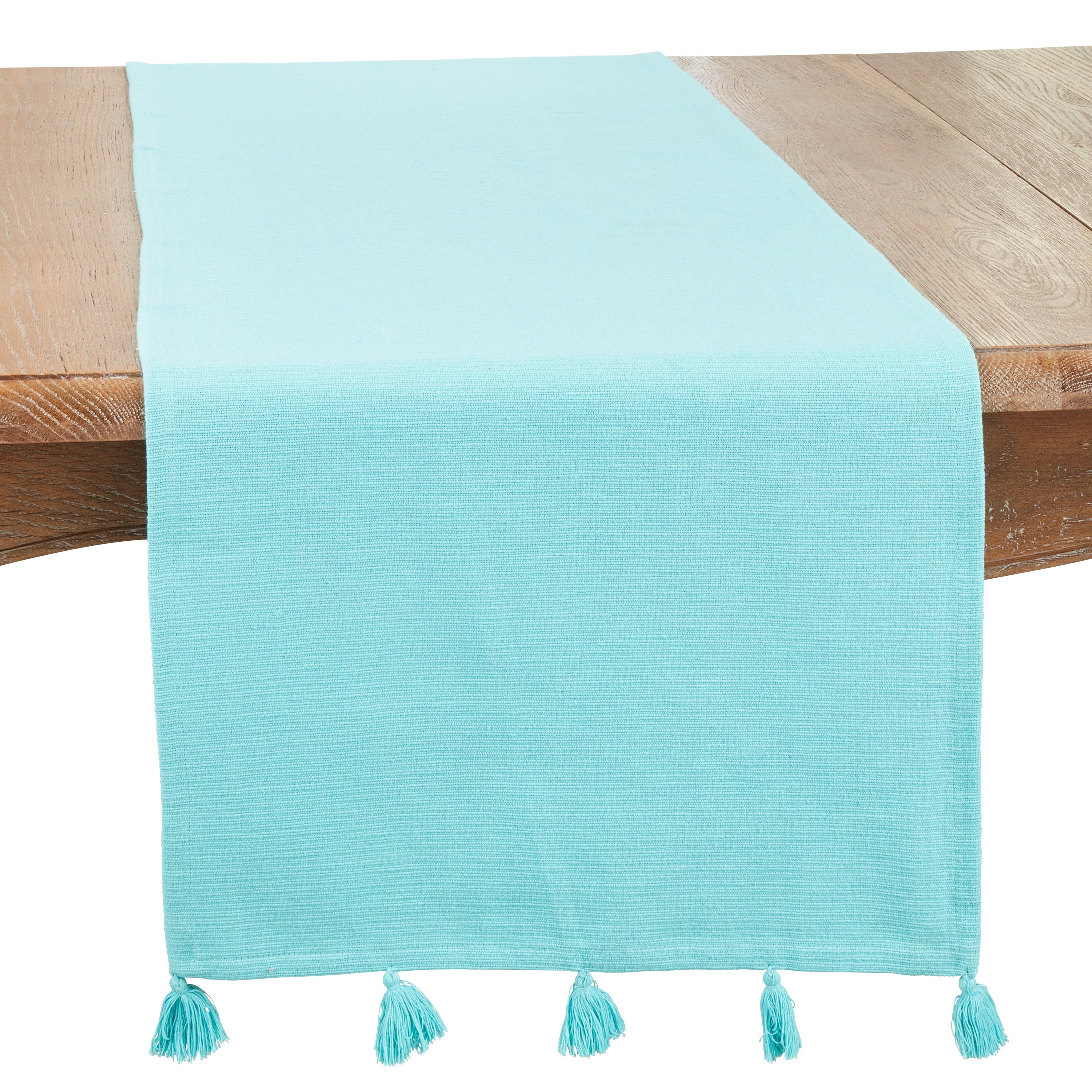 Saro Lifestyle Modern Minimalist Tassel Table Runner