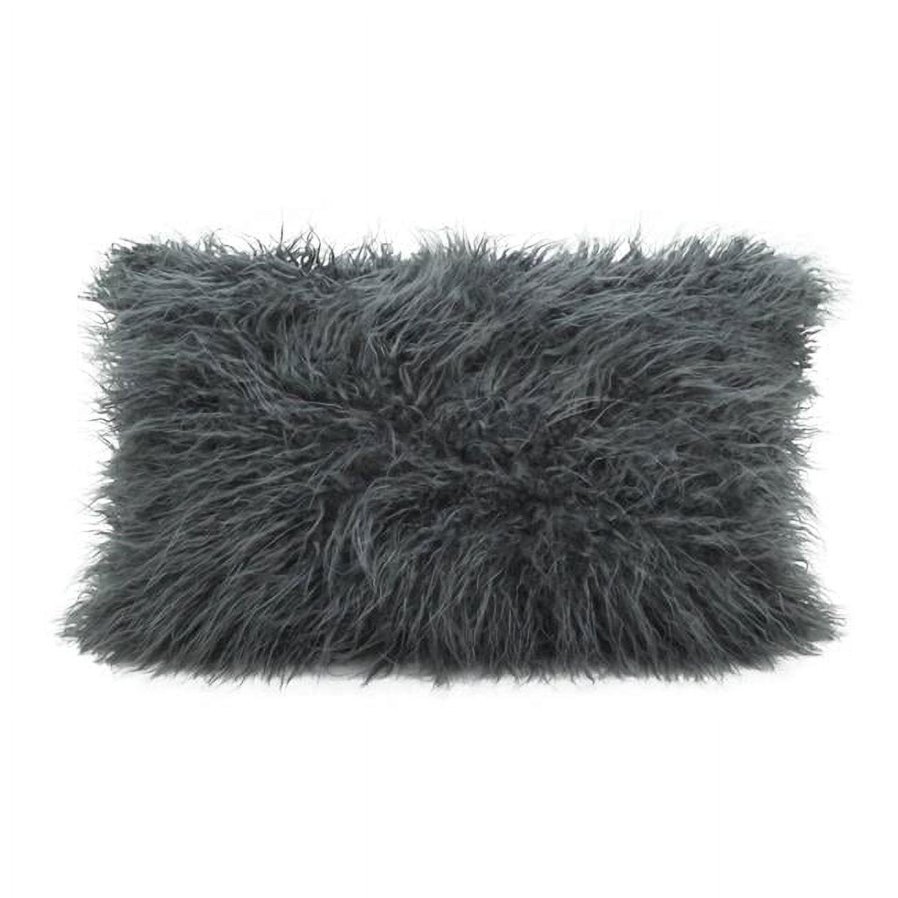 Saro Faux Mongolian Collection Faux Fur Throw Pillow
