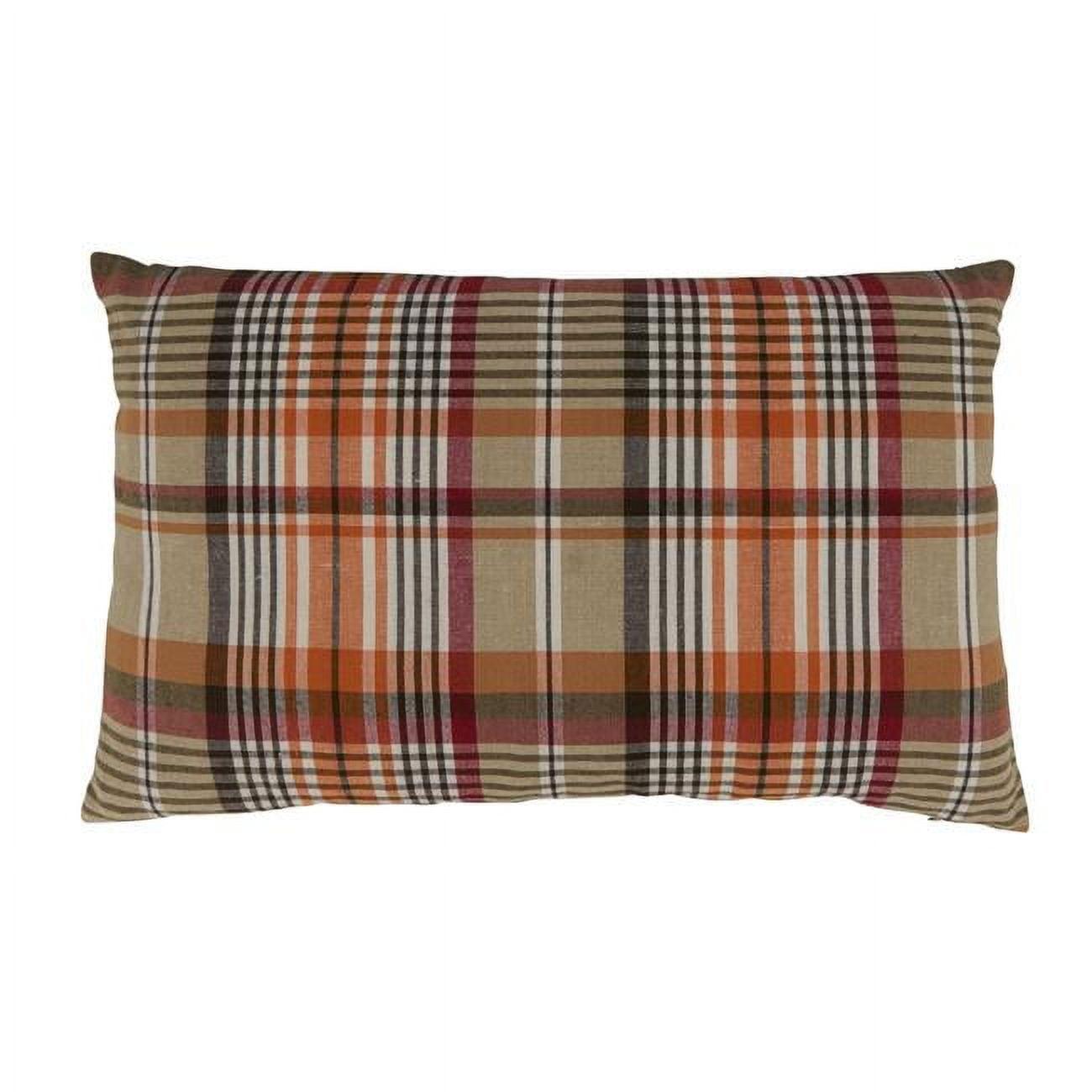 Helena Multi-Color Plaid Cotton Pillow Cover, 12"x20"