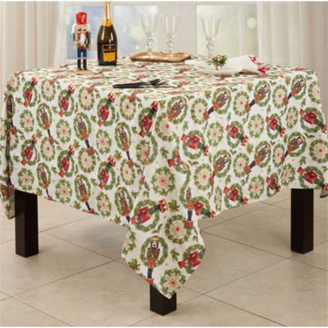Saro Square_Holiday Tablecloth With Nutcracker Design