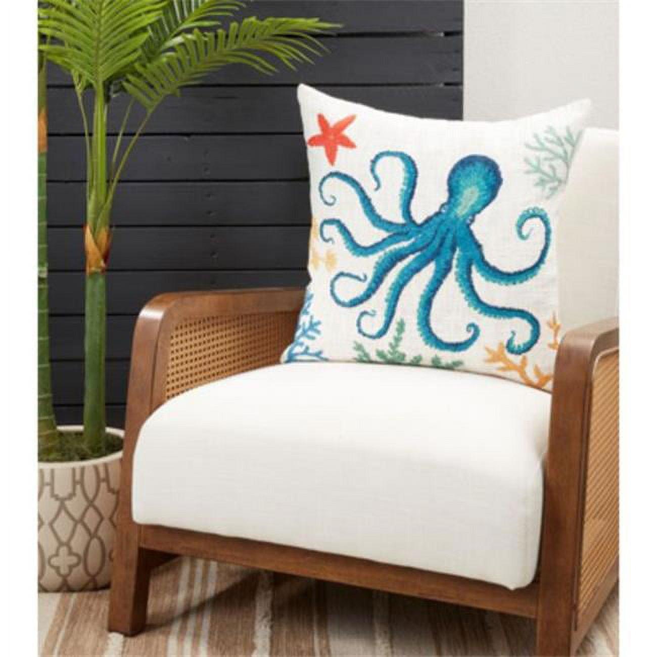 Saro Lifestyle Octopus  Decorative Pillow Cover, Multicolored, 20"