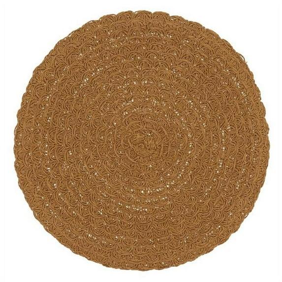 Saro Lifestyle Paper Woven Placemat, 15" Round, Caramel (Set of 4)