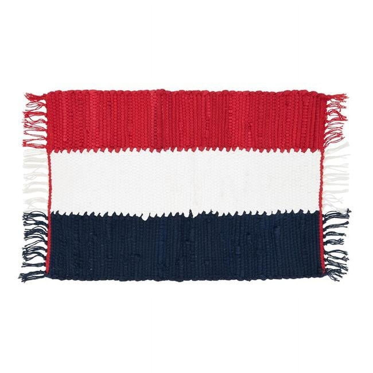 Saro Americana Cotton Striped Rectangle Placemat (Set of 4)