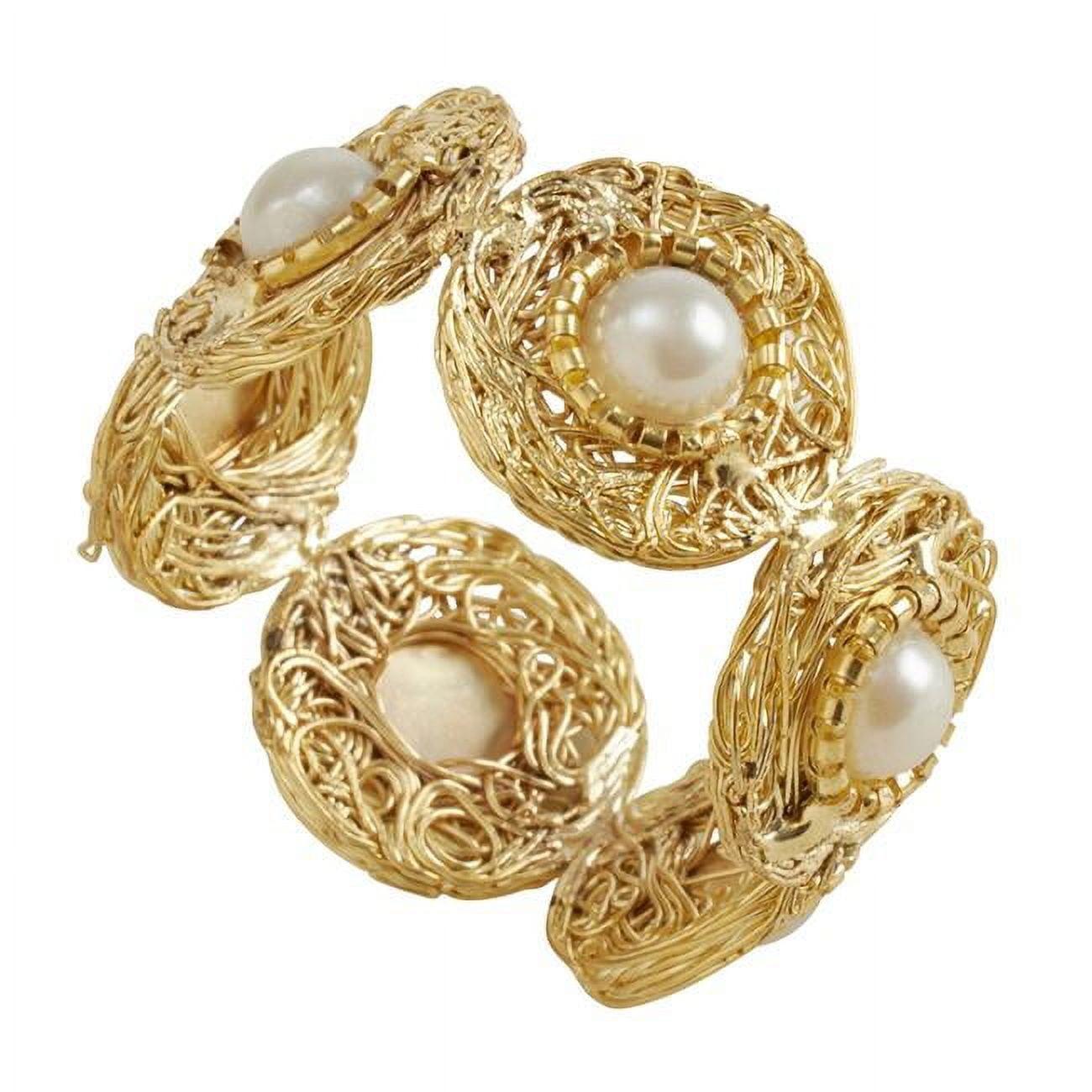 Saro Lifestyle Pearl Bead Napkin Ring (Set of 4)