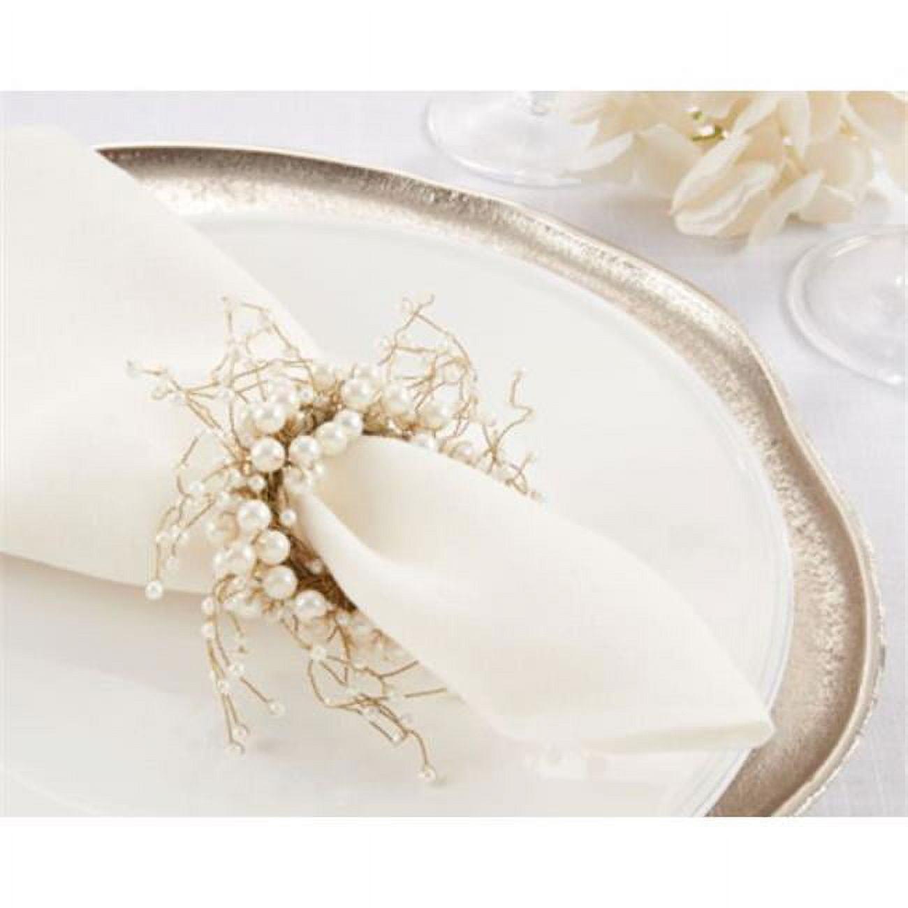 Ivory Pearl Design Decorative Napkin Rings Set of 4