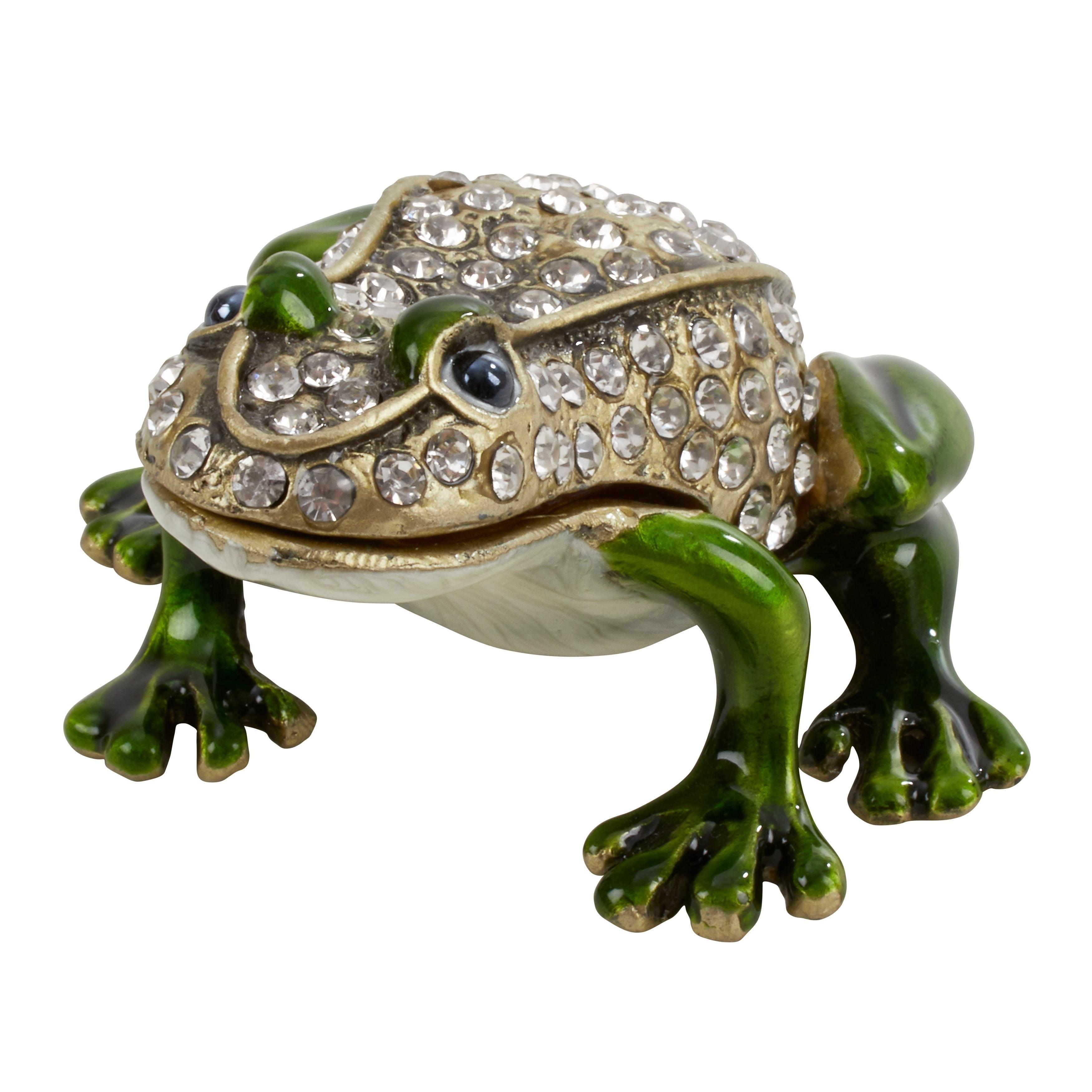 Saro Lifestyle Jeweled Frog Figurine Box