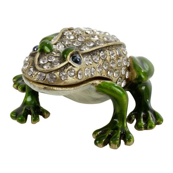 Saro Lifestyle Jeweled Frog Figurine Box