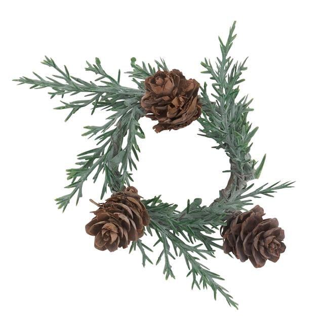 Saro Lifestyle Pine Cone Napkin Ring, Green (Set of 4)