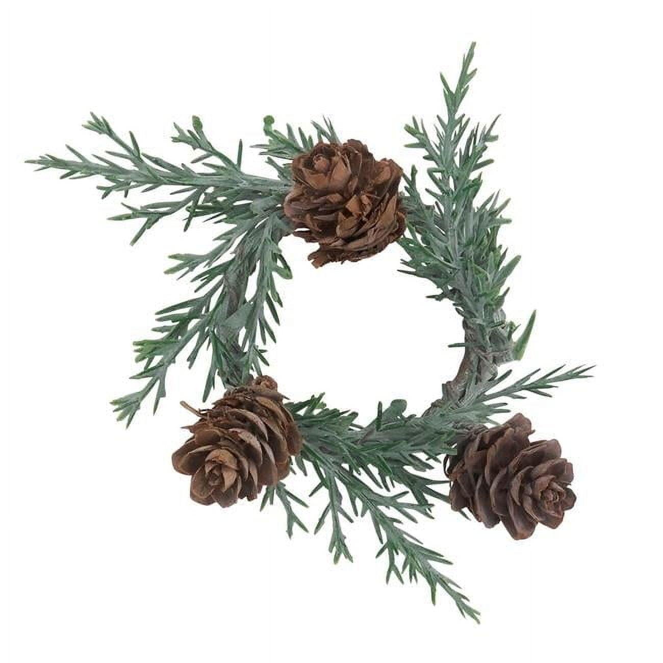 Saro Lifestyle Pine Cone Napkin Ring, Green (Set of 4)