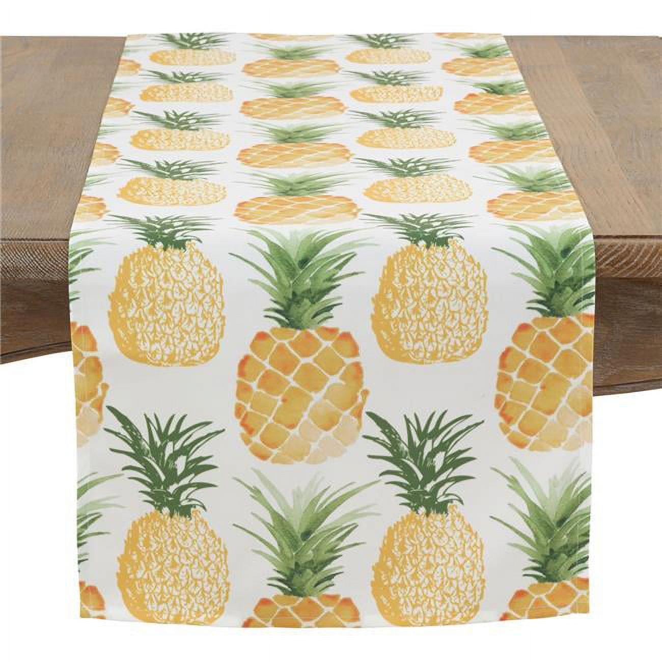 Golden Pineapple Print 16"x72" Polyester Table Runner