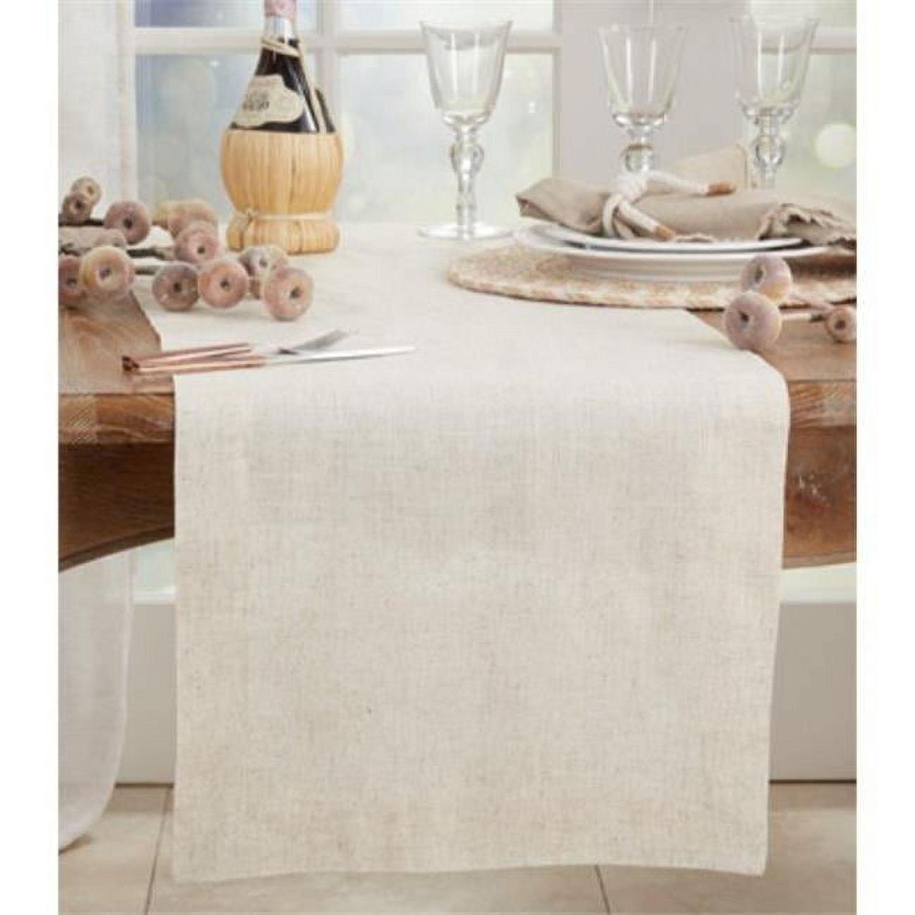 Natural Beige Polyester Table Runner